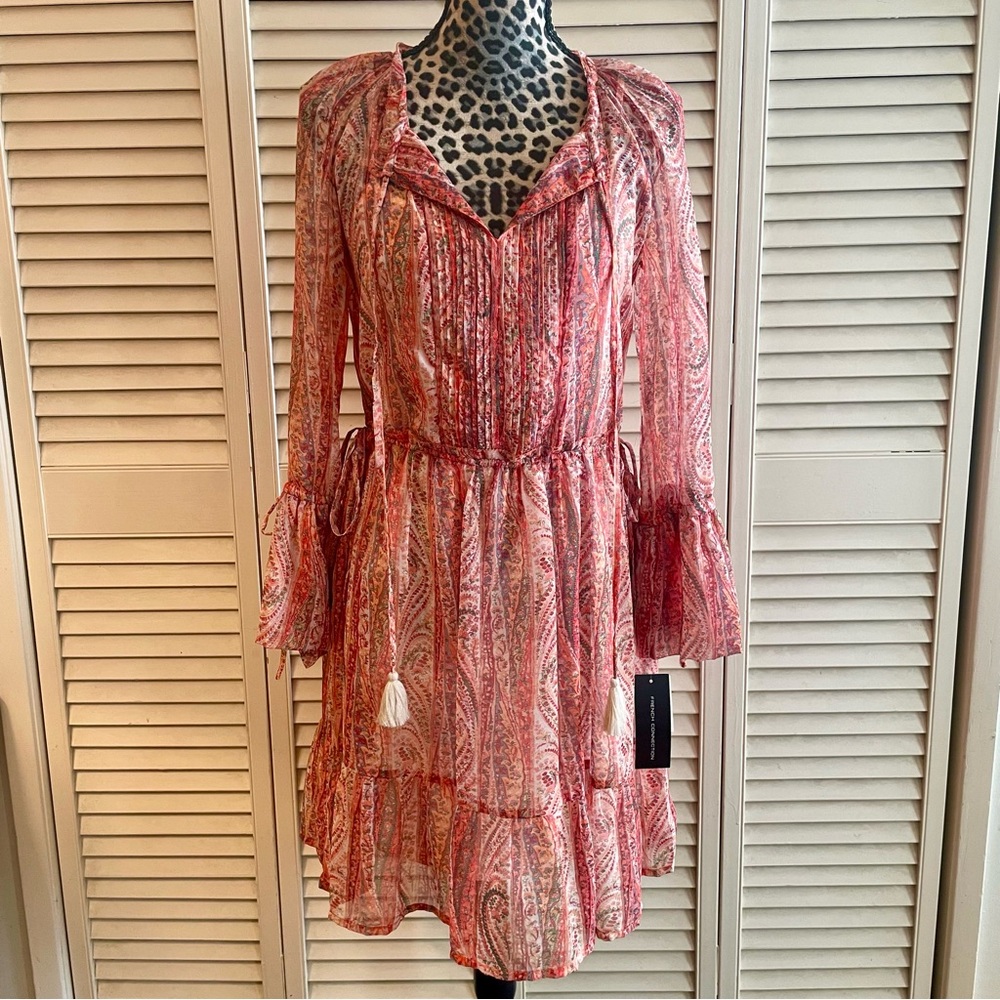 French Connection Apricot Paisley Dress